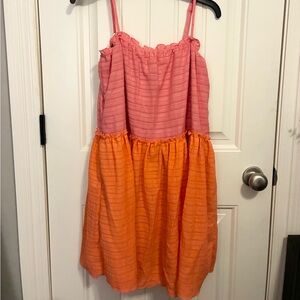 Material Girl Pink and Orange Striped Kids Dress